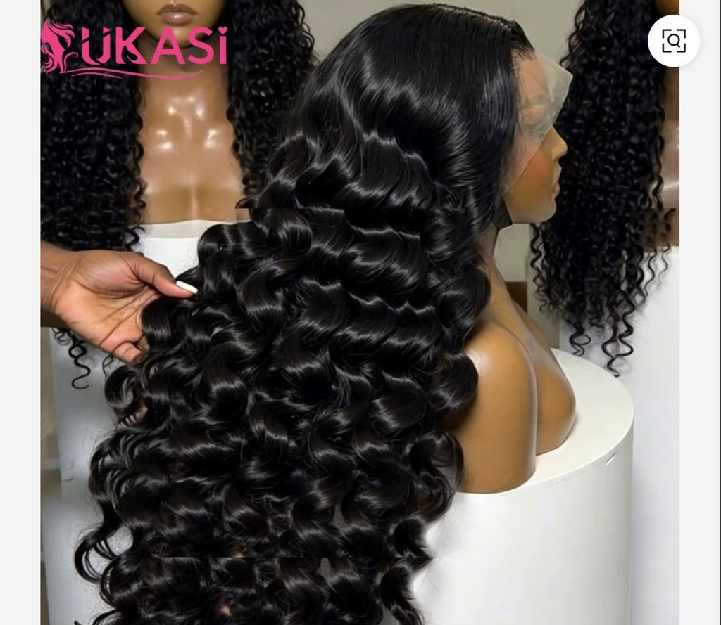 Raw Unprocessed Burmese Curly Human Hair Wigs,HD Lace Frontal Wig Glueless Virgin Cuticle Aligned 100% Human Hair Deep Wave Wig