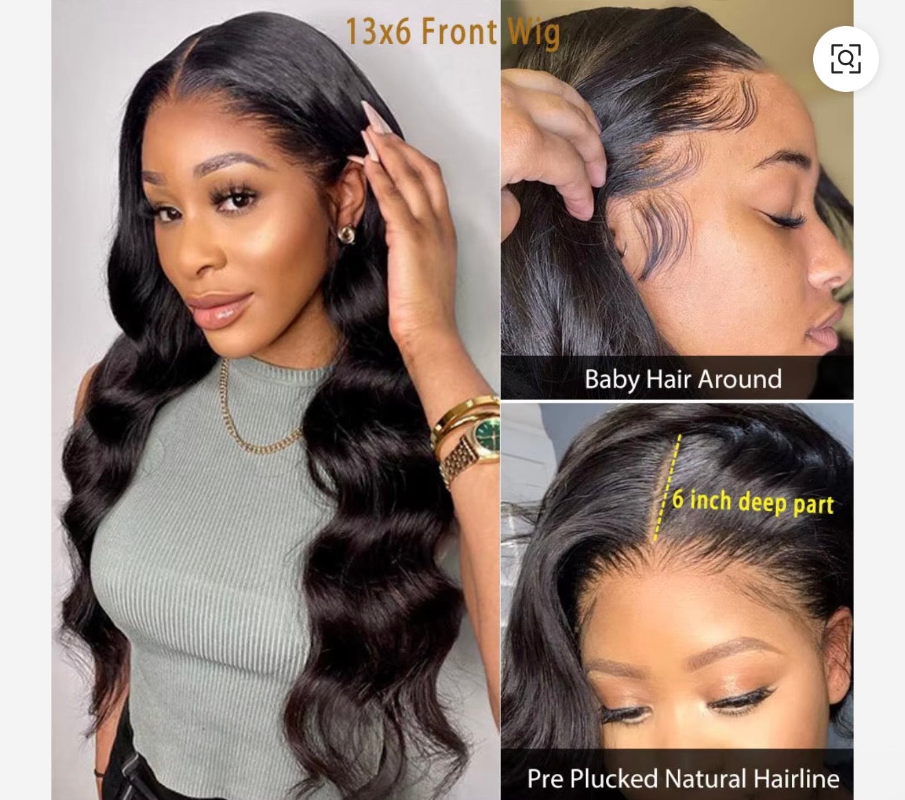 Remy Hair 180% Density HD Glueless Lace Front Wig 13x4 Body Wave Brazilian Hair 12 Inches Transparent Lace Front for Black Women