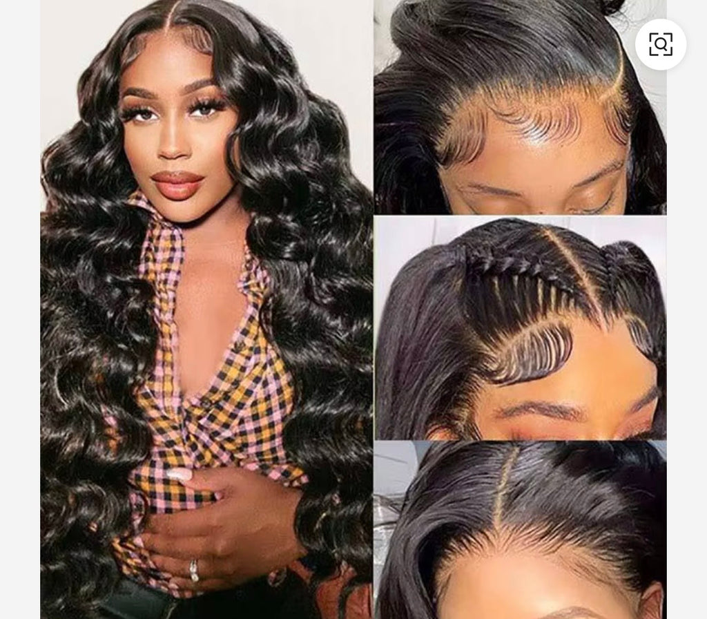 Brazilian 13x4 HD Human Hair Transparent Lace Front Human Wig Body Wave Curly