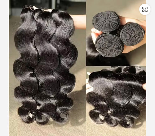 12a Grade Virgin Human Hair Bundles Natural Color Body Wave Extensions